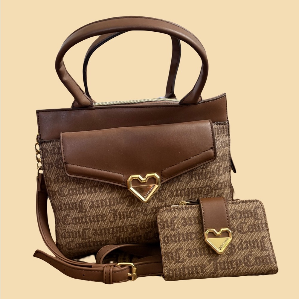 Juicy Couture Brown Purse and Wallet Set